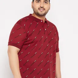 THE MILLION CLUB Plus Size Typography Printed Polo Collar Cotton Casual T-shirt image 4