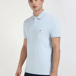 Tommy Hilfiger Men Solid Polo Collar Cotton T-shirt image 4