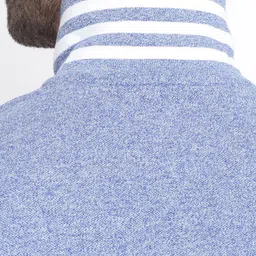 van heusen innerwear Van Heusen Men Blue Solid Varsity Inspired Short Sleeve Polo T-Shirt image 3