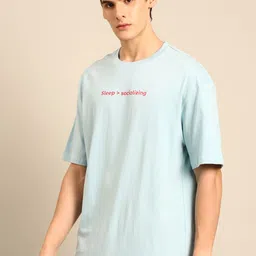 recast Bio Finish Typography Printed Pure Cotton Oversized T-Shirt image 4