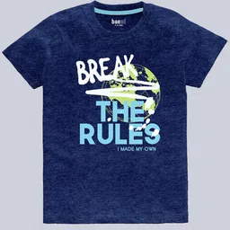 BAESD Boys Pack Of 3 Typography Printed Pure Cotton T-shirt image 3