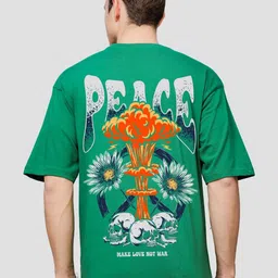 ADRO Men Graphic Printed Round Neck Cotton Oversized T-Shirt image 1