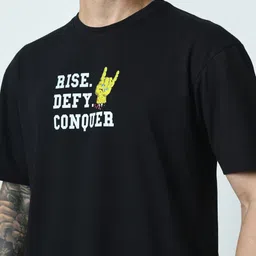 STARFOX Graphic Printed Drop-Shoulder Sleeves Cotton Casual T-shirt image 5