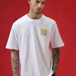 WROGN Printed Round Neck Drop-Shoulder Sleeves Oversized T-shirt image 3