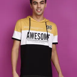 V-Mart Colourblocked Hooded Short Sleeves Cotton T-shirt image 2