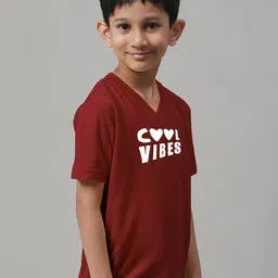 Friskers Boys Typography Printed V-Neck Bio Wash T-shirt image 3