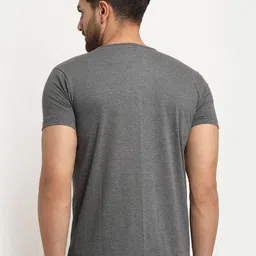 mack jonney VIMAL JONNEY Men Pack of 2 Grey & Black T-shirts image 4