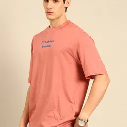 recast Bio Finish Typography Printed Pure Cotton Oversized T-Shirt image 4