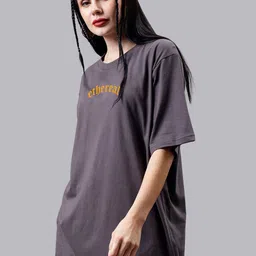 Mad Over Print Round Neck Printed Cotton Oversized Tshirt image 4