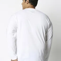 Bewakoof Plus Plus Size Men White Cotton T-shirt image 4