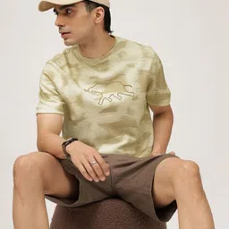 Andamen Men Print Placement Embroidery Crew Neck T-Shirt image 4