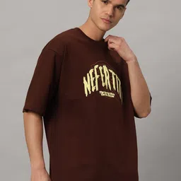 COLOR CAPITAL Unisex Graphic Printed Round Neck Short Sleeves Oversized Cotton T-shirt image 4