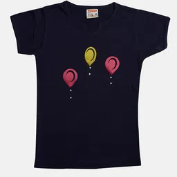 TINY HUG Girls Pack Of 5 Printed Slim Fit T-shirt image 3