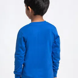 Friskers Boys Blue Typography Printed Applique Slim Fit T-shirt image 4