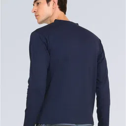 appulse Men Navy Blue & Black Pack of 2 Mandarin Collar Slim Fit Cotton T-shirt image 4