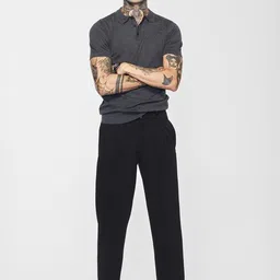 Snitch Men Solid Polo CollarT-shirt image 3