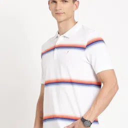 Indian Terrain Striped Polo Collar Slim Fit T-shirt image 4