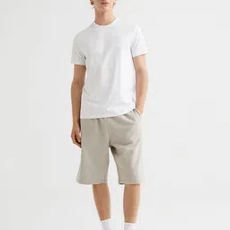 H&M White Slim Fit Pima Cotton T-Shirt image 4