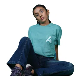 AMPED Girls Graphic Printed Pure Cotton T-shirt image 4