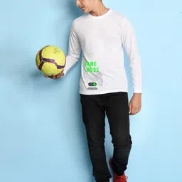 NUSYL Boys White & Green Typography T-shirt image 3