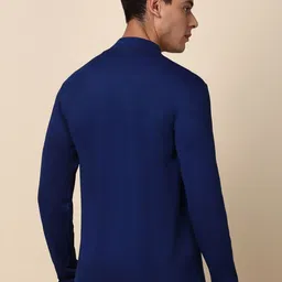 Allen Solly Men Solid Mandarin Collar Cotton T-shirt image 4