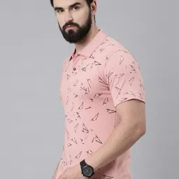 Kryptic Abstract Printed Polo Collar Pure Cotton T-Shirt image 4