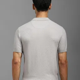 Louis Philippe Men Self Design Polo Collar T-shirt image 2