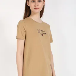 Tommy Hilfiger Women Typography Printed Round Neck Cotton T-shirt image 5