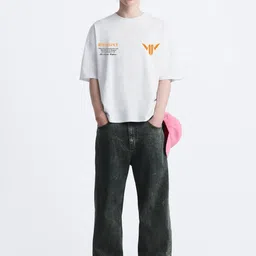 MISCHIEF MONKEY Men Typography Printed Round Neck Cotton Oversized T-Shirt image 4