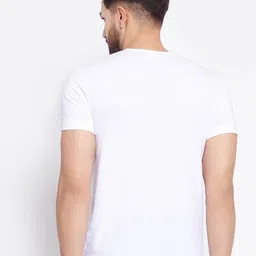 SPORTO Men White & Blue Printed Cotton T-shirt image 5