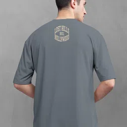 BULLMER Typography Printed Oversized Cotton T-shirt image 3