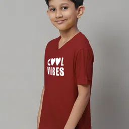 Friskers Boys Typography Printed V-Neck Bio Wash T-shirt image 4