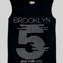 KUCHIPOO Boys Typography 4 Printed V-Neck Applique T-shirt image 2