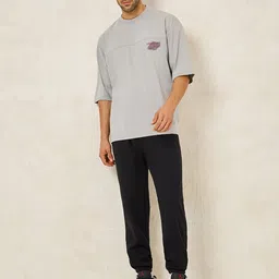 Styli Men Slogan Print Athleisure Boxy T Shirt image 2