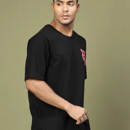 Rigo Printed Drop-Shoulder Sleeves Oversized Fit Cotton T-shirt image 5