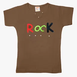 TINY HUG Girls Pack Of 5 Printed Slim Fit T-shirt image 4