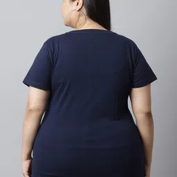 UnaOne Plus Size Typography Printed Slim Fit Pure Cotton T-Shirt image 4