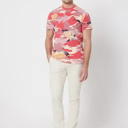 Mufti Camouflage Printed Slim Fit Pure Cotton T-shirt image 3