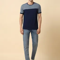 Allen Solly Colourblocked Cotton Slim Fit T-shirt image 5