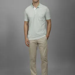 Louis Philippe Sport Men Geometric Printed Polo Collar Cotton Casual T-shirt image 2