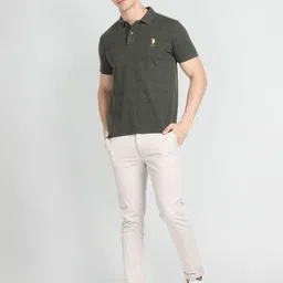 U.S. Polo Assn. Denim Co. Floral Printed Polo Collar Pure Cotton Slim Fit T-shirt image 5