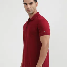 Tommy Hilfiger Men Polo Collar Slim Fit Solid T-shirt image 5