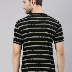 Joven Men Black Striped T-shirt image 3