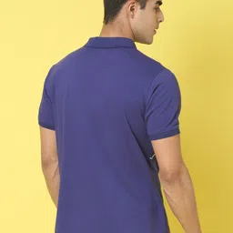 DOOR74 Typography Printed Polo Collar Cotton T-shirt image 5