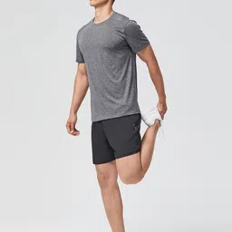 Domyos by Decathlon Men Mottled Grey Round Neck Regular-Fit Gym Training T-shirt image 5