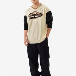 The Souled Store Men Typography Printed V-Neck T-shirt image 5