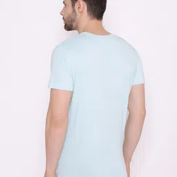 BODYACTIVE Men Blue Cotton T-shirt image 5