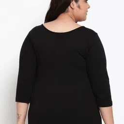 Amydus Women  Plus Size Black T-shirt image 5