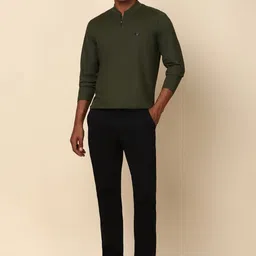 Allen Solly Men High Neck Collar Solid T-shirt image 4