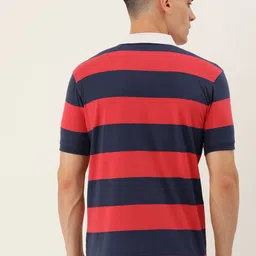 Peter England Men Striped Polo Collar T-shirt image 5